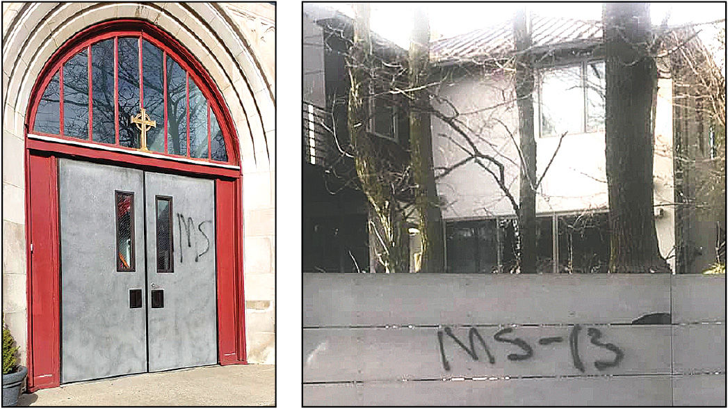 Gang graffiti found before Sunday Mass 1